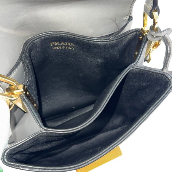 PRADA Gray Calf Skin Leather Small Ingrid TopHandle Crossbody Made in Italy - Picture 8 of 12